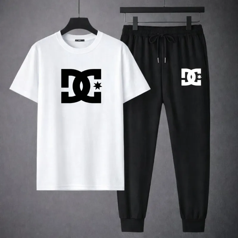 Men's Two-Piece Mesh Jersey Combo, Printed Tee and Trouser