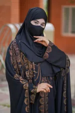 স্টোন ওয়ার্ক আবায়া ফুল সেট, ইনার, কোটি ও হিজাবসহ