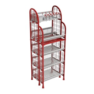 Hexagonal Standard kitchen Rack 5 Step-Red & White