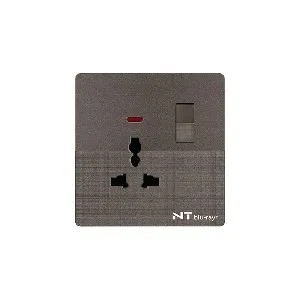 NT blu-ray Chrome Gray 13A 3 পিন MF সকেট, সুইচসহ