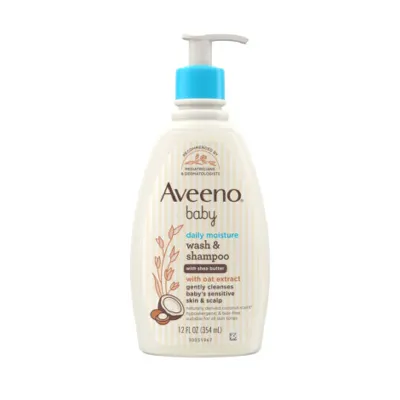 Aveeno Baby Daily Moisture ওয়াশ ও শ্যাম্পু শিয়া বাটার 354ml