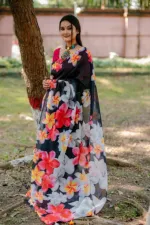Chanderi Silk Saree in Digital Print, Saree Only, 4 Colours