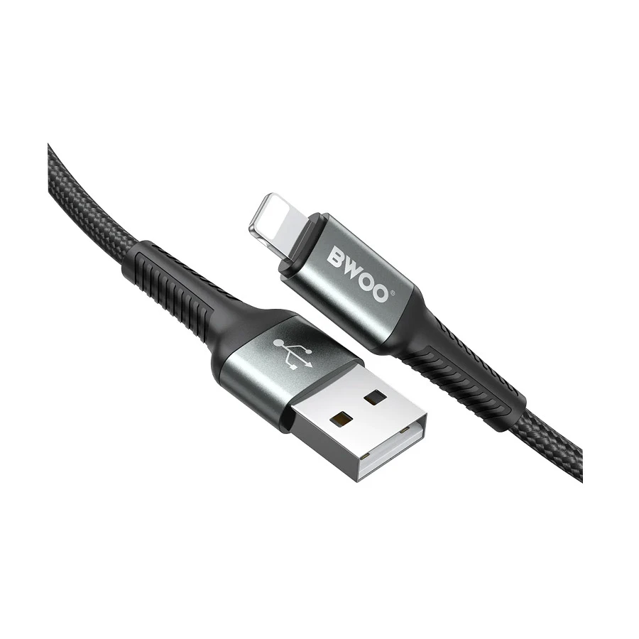 Bwoo BO-X288L-1M USB to Lightning Braided Cable 1 Meter Black