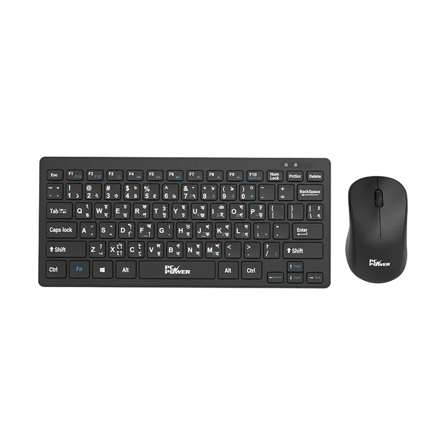 PC Power PCK-226 + PCM-936 Wireless Bangla Keyboard & Mouse Combo