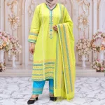 কটন থ্রি-পিস কালেকশন – কামিজ, শালোয়ার ও কটন দোপাট্টা