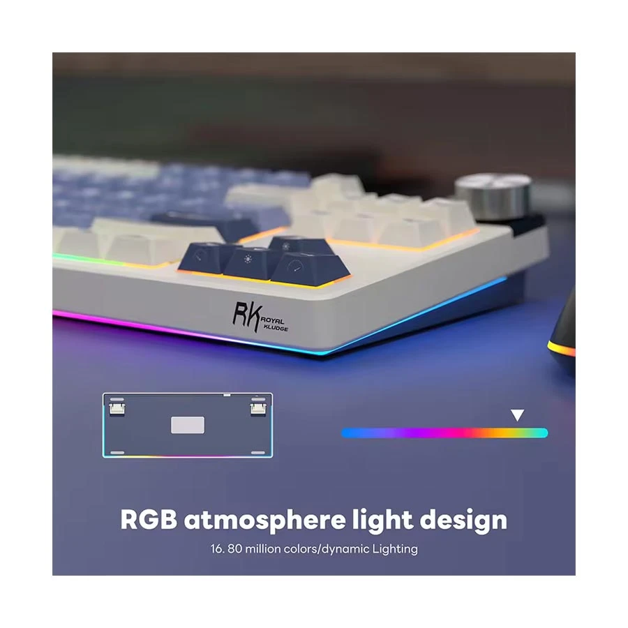Royal Kludge RK S85 Hot Swap Beige Switch Keyboard Horizon Blue