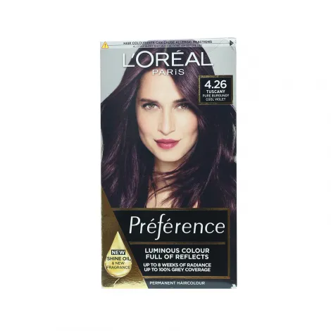 L'Oreal Preference হেয়ার কালার, শেড 4.26 Cool Violet