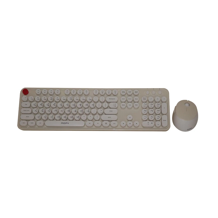 MOFII Sweet Pure Beige Wireless Keyboard & Mouse Combo With Bangla