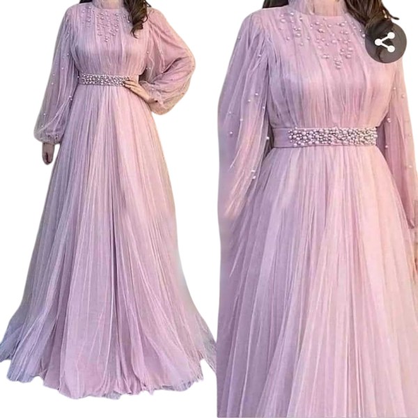 Graceful পুঁতি নেট গাউন