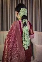 Elegant Banarasi Katan Saree for Special Occasions, 4 Colours