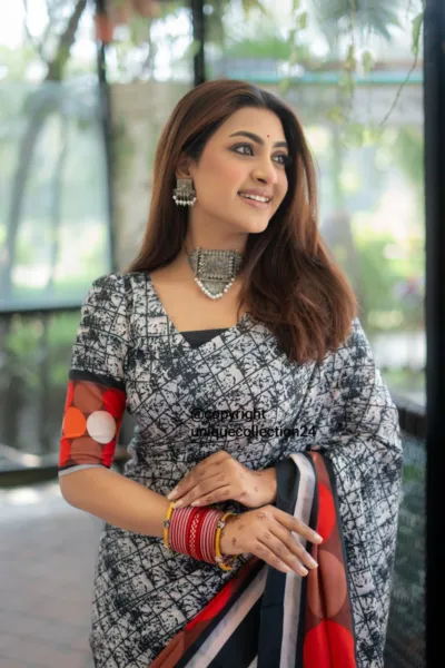 ঈদ সিল্ক শাড়ি, ডিজিটাল প্রিন্ট, ব্লাউজ পিস সহ, 12 হাত