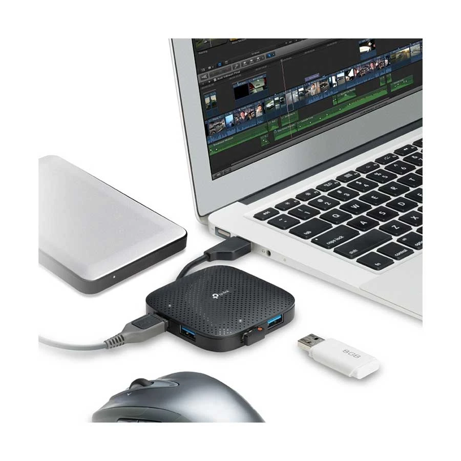 TP-Link UH400 4 Port USB 3.0 Portable Hub, Black