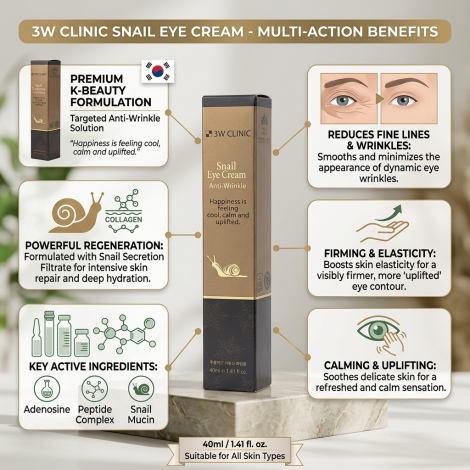 3W Clinic Anti-Wrinkle স্নেইল আই ক্রিম 40 মিলি