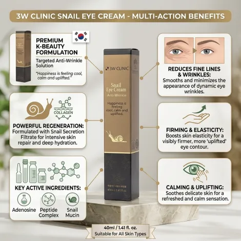 3W Clinic Anti-Wrinkle স্নেইল আই ক্রিম 40 মিলি