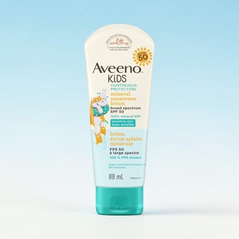 Aveeno Kids Continuous Protection Mineral Sunscreen Lotion SPF 50 88ml (Canada)