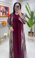 Digital Print Koti Borka with Separate Inner, Lengths 52 to 56