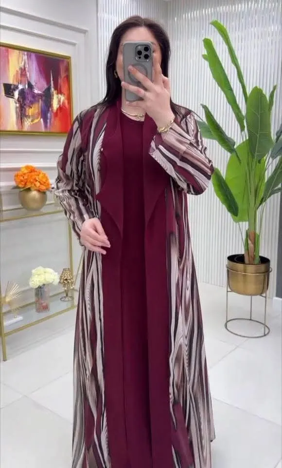 Digital Print Koti Borka with Separate Inner, Lengths 52 to 56