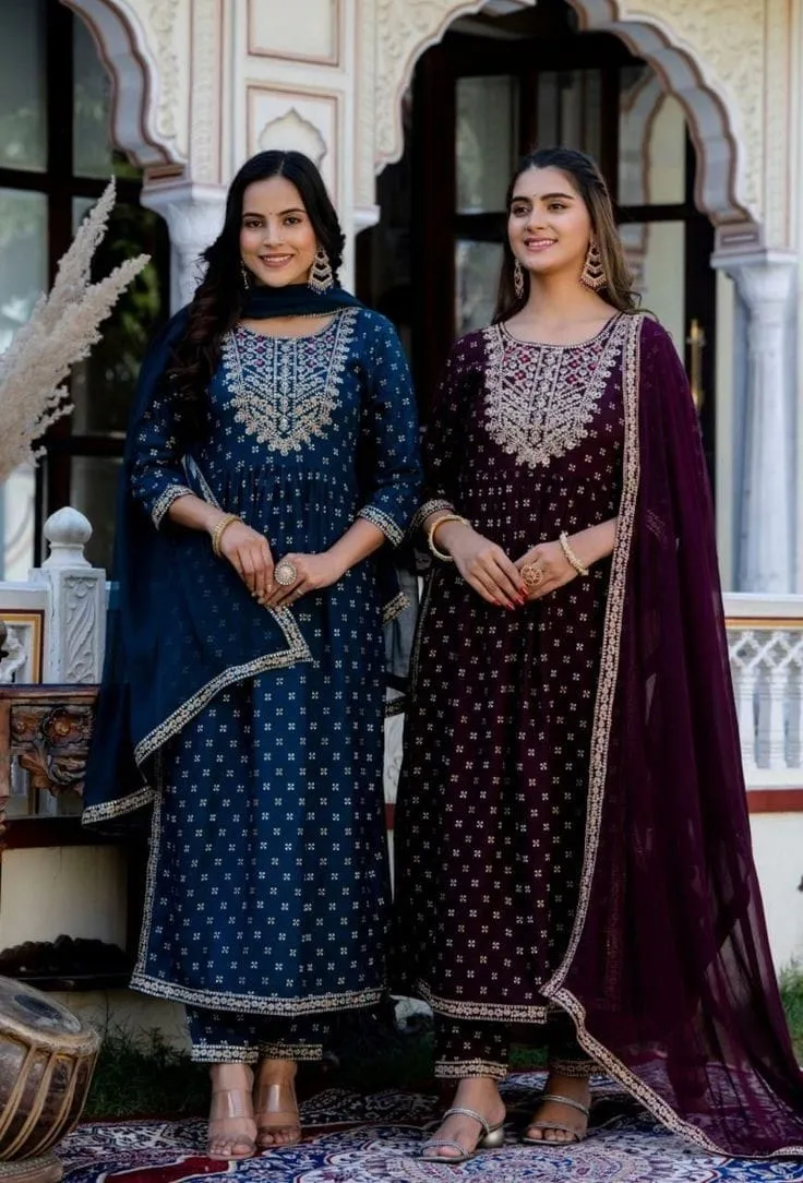 নায়রা কাট ফ্রি সাইজ থ্রি পিস, সুতি ওড়না, লং 45