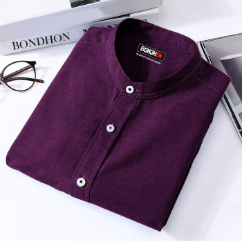 Men's Solid Colour Oxford Cotton Full Sleeve Shirt, Size XL