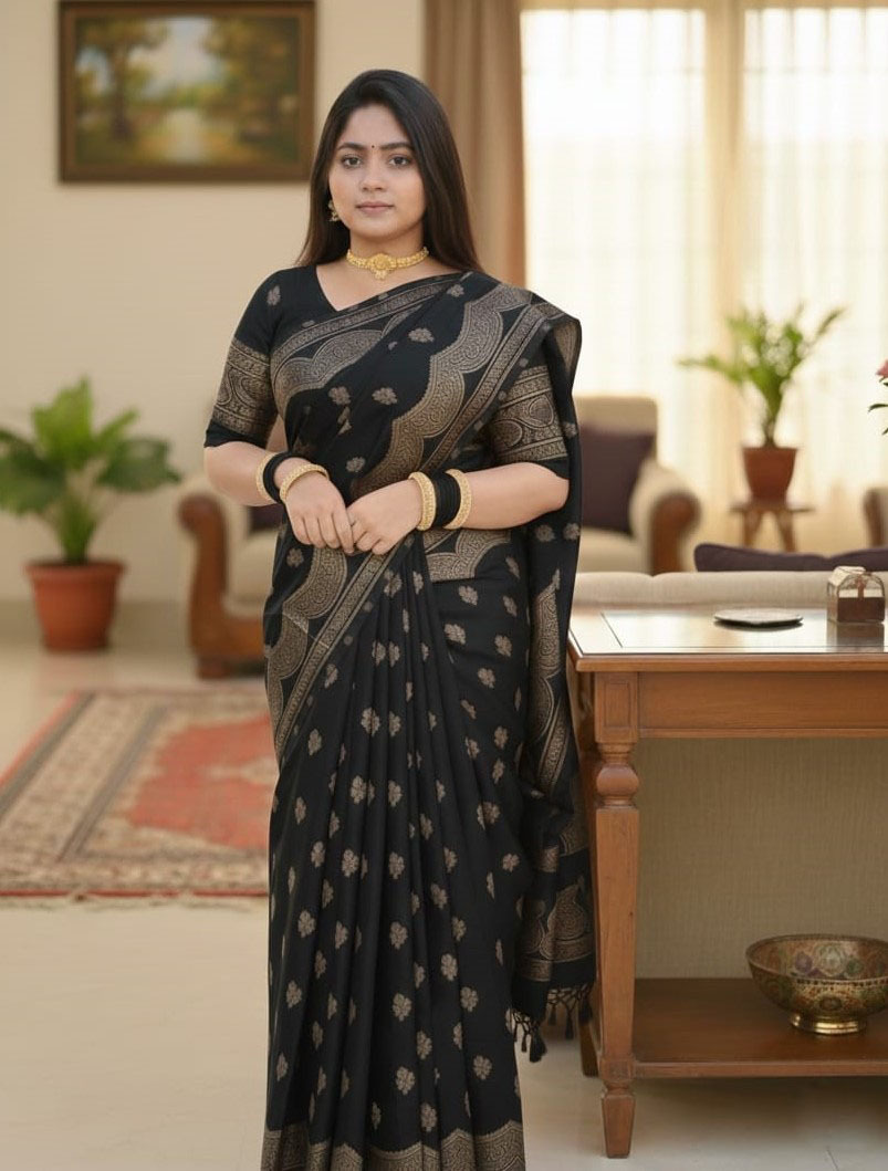 স্কিন প্রিন্ট সিল্ক শাড়ি, 4 রঙের অপশন, ম্যাচিং ব্লাউজসহ