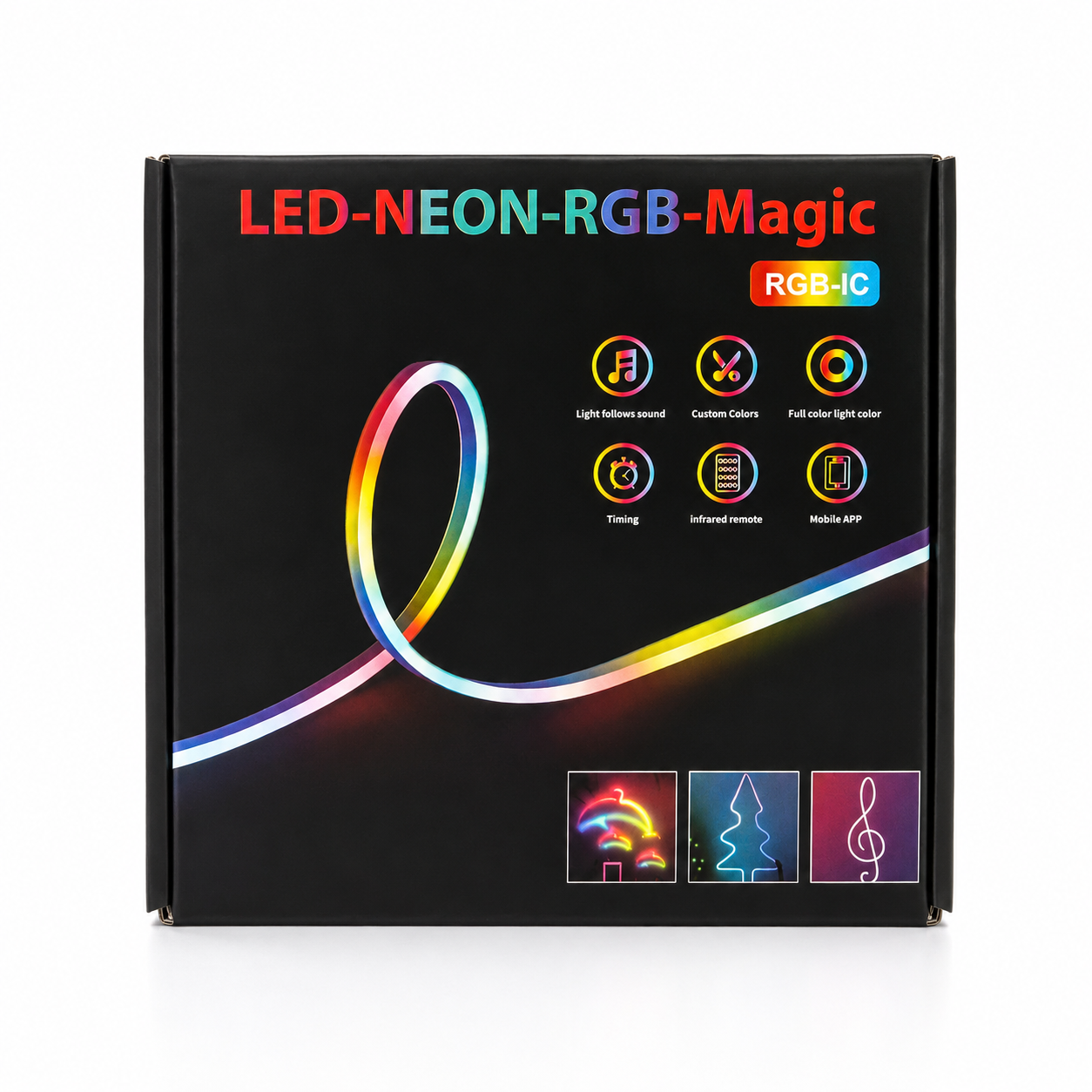 LED নিয়ন RGB ম্যাজিক ফ্লেক্সিবল স্ট্রিপ লাইট (অ্যাপ কন্ট্রোল)