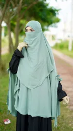 Readymade Khimar Hijab in Cherry Fabric, Free Size