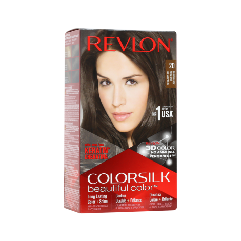 Revlon Colorsilk Beautiful Hair Color - 20 Brown Black (USA)