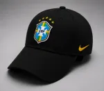 World Cup Embroidered Denim Cap with Back Belt Strap