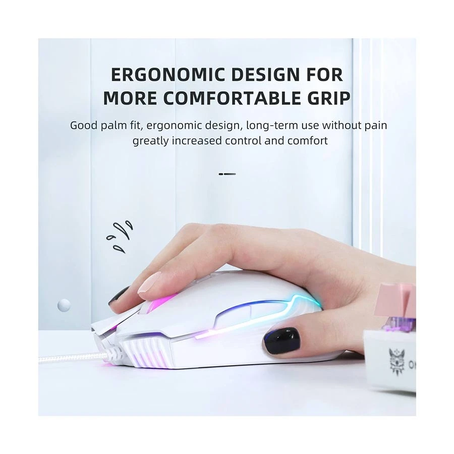 Onikuma CW905 RGB Wireless White Gaming Mouse