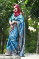 Weaver-Made Silk Katan Banarasi Saree, Saree Only, 6 Colours
