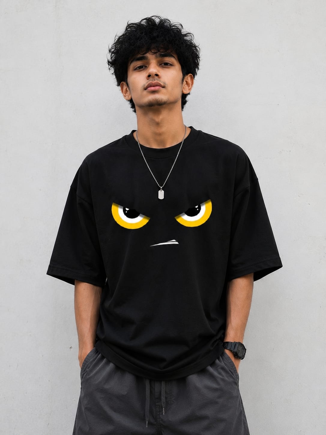 পুরুষদের পিউর কটন ড্রপ শোল্ডার টি-শার্ট, 200-230 GSM, DTF প্রিন্ট