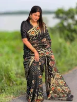 Jamdani Design Saree with Matching Blouse Piece, 5 Colours