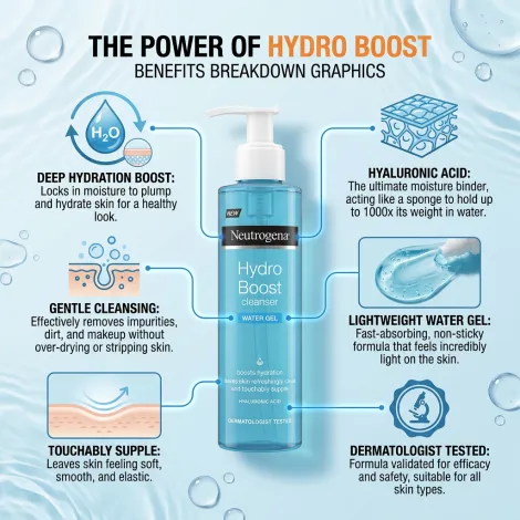Neutrogena Hydro Boost ওয়াটার জেল ফেস ক্লিনজার 200ml