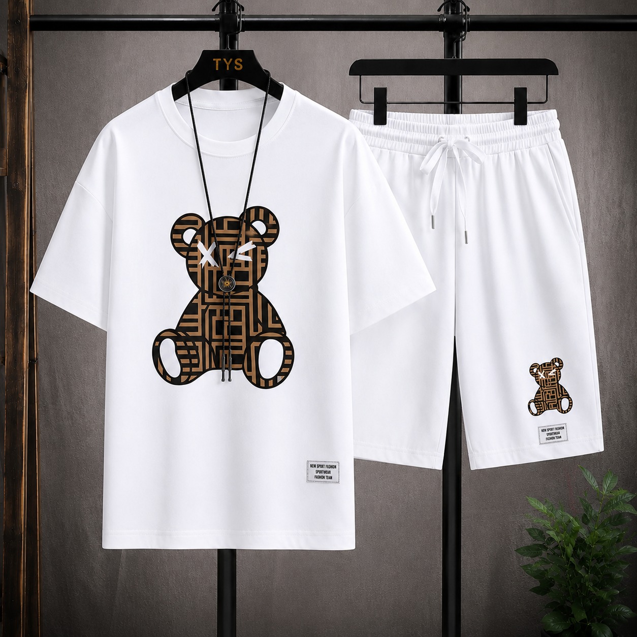 Men's Mesh T-Shirt and Shorts Two-Piece Set, 160 GSM, Sizes M to XL