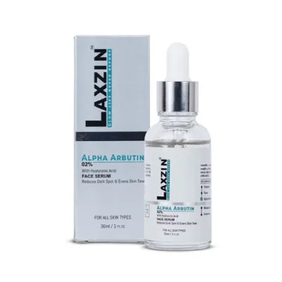 Laxzin Alpha Arbutin 0.2% ও হায়ালুরোনিক অ্যাসিড যুক্ত ফেস সিরাম 30ml