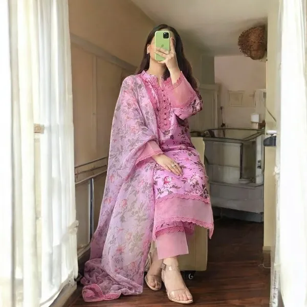 লিনেন থ্রি পিস সেট
