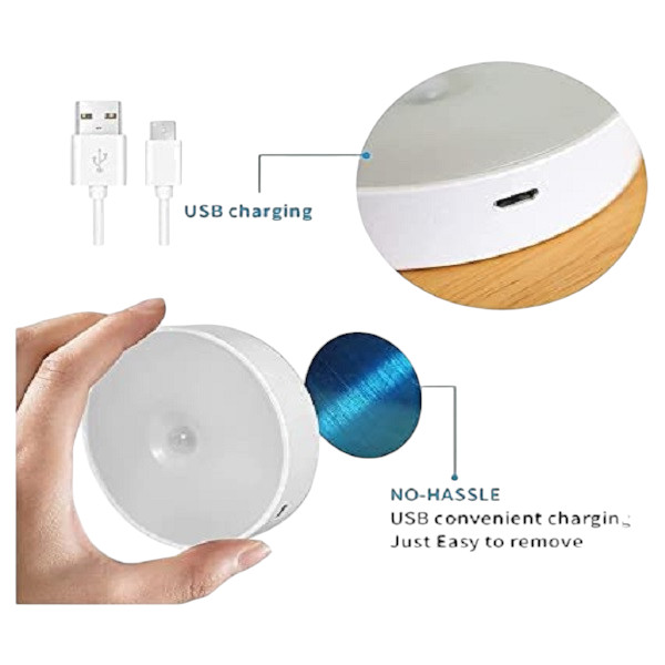 ওয়্যারলেস মোশন সেন্সর LED ওয়াল নাইট লাইট (USB চার্জিং স্টিক ল্যাম্প)