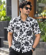 ছেলেদের প্রিন্টেড হাফ স্লিভ কটন শার্ট, M থেকে XXL