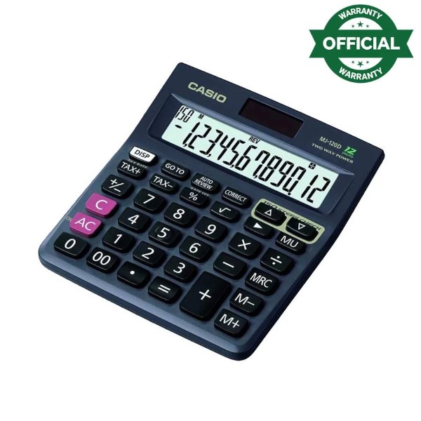 CASIO MJ-120D 12 Digit 150 Steps Check and Correct Desktop Calculator with Tax Keys