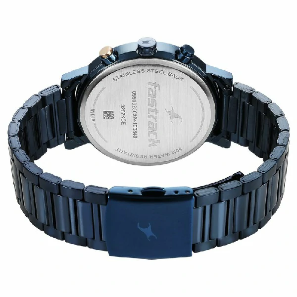 Fastrack 3287KM08 Tick Tock Quartz Analog Blue Dial With Blue Stainless steel Strap Watch