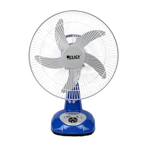 CLICK Rechargeable Table Fan-14'' Blue With USB Charging System