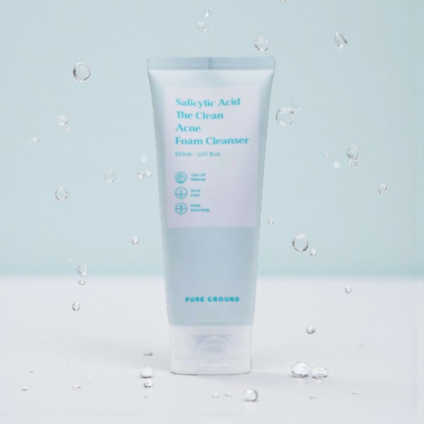 Pure Ground স্যালিসাইলিক অ্যাসিড The Clean Acne ফোম ক্লেনজার 150ml