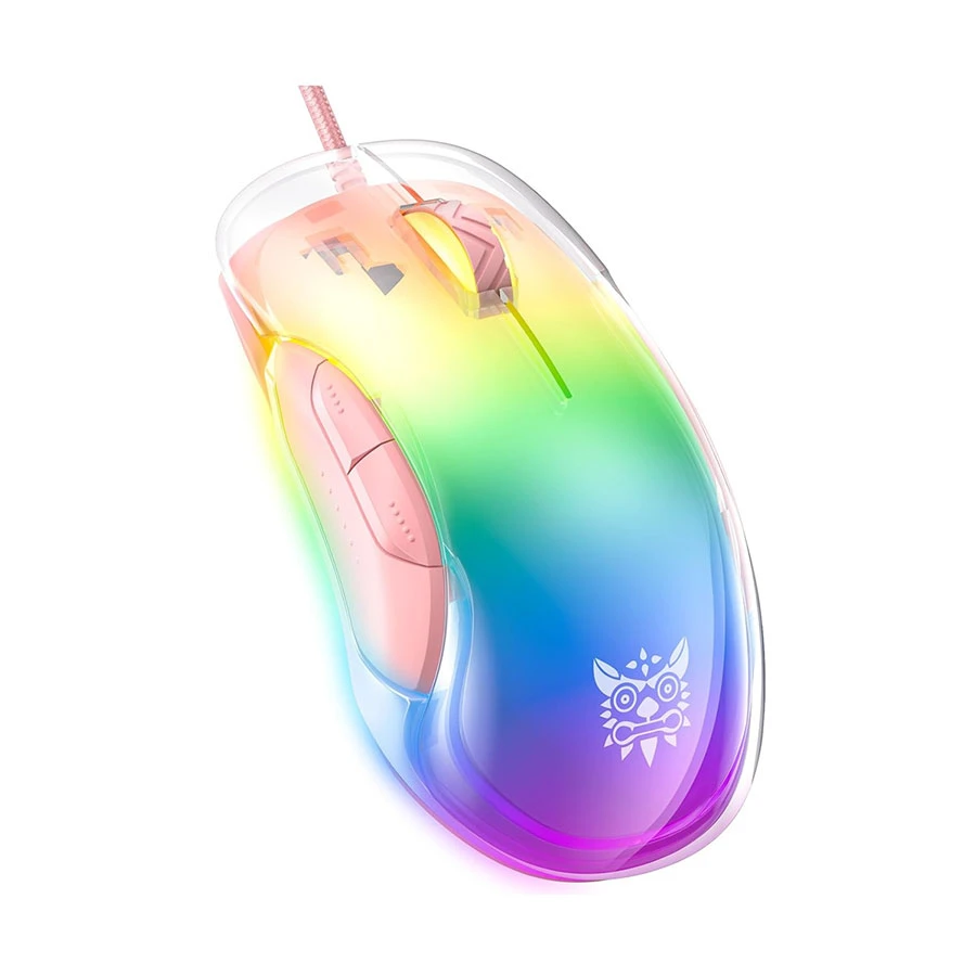 Onikuma CW925 RGB Wired White Transparent Gaming Mouse