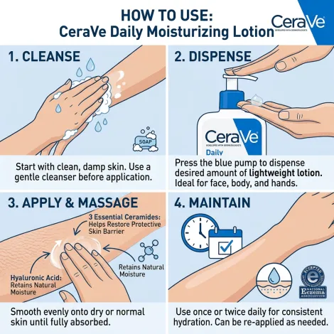CeraVe ডেইলি ময়েশ্চারাইজিং লোশন নরমাল টু ড্রাই স্কিন 355ml