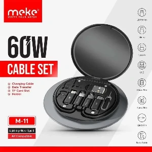 Meke M-11 60W মাল্টিফাংশন 6-ইন-1 চার্জিং ডেটা কেবল সেট