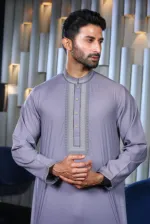 Men's Jacquard Cotton Panjabi with Complex Embroidery and Box