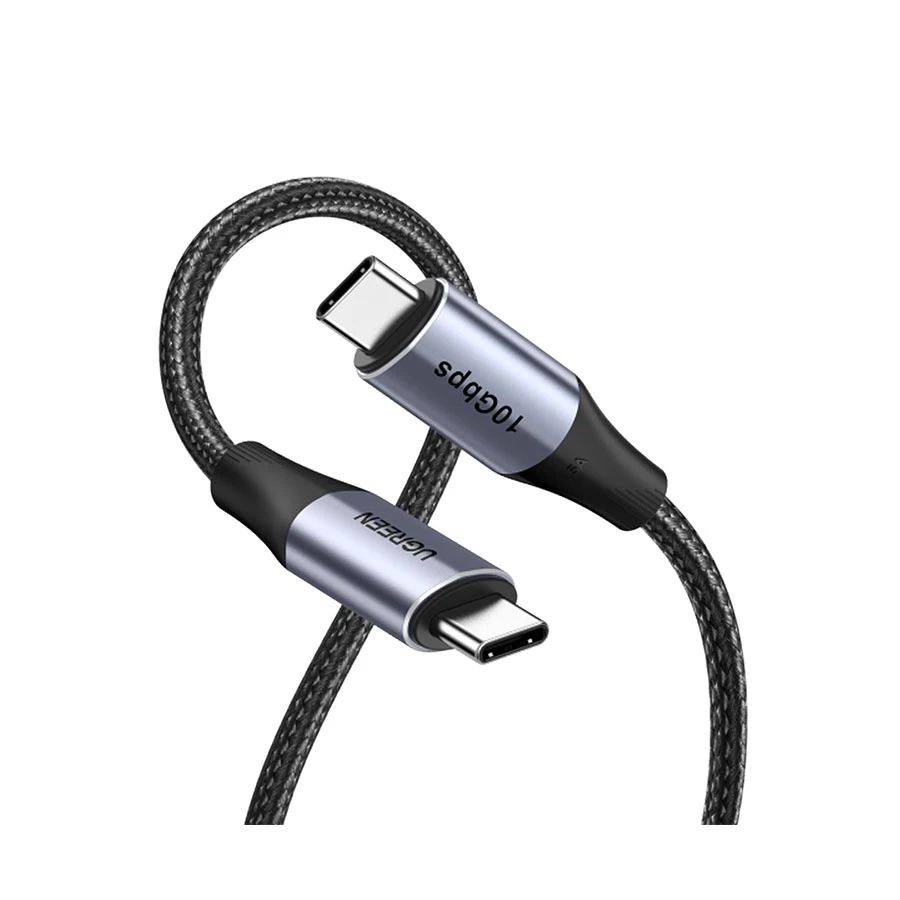 UGREEN US355 80150 USB-C Gen2 140W 10Gbps 1 Meter Black Braided Cable
