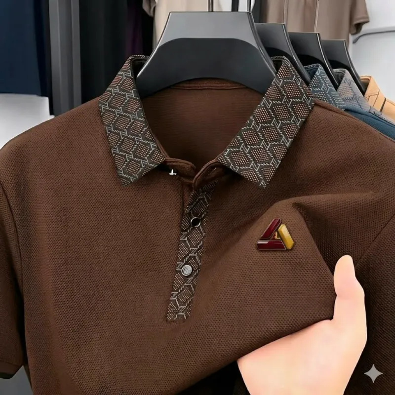 Men's Embroidered Logo Polo Shirt, Pique Cotton, 6 Colours