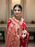 Women's Dhupian Saree with Afsan and Block Print Work