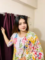 এমব্রয়ডারি ভয়েল থ্রি পিস, স্ক্রিন প্রিন্ট কটন ওড়না